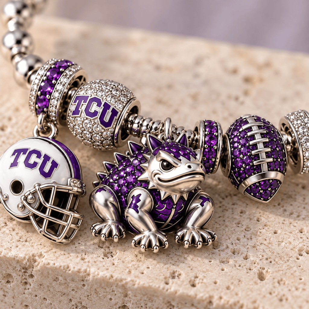 TCU Silver Charm Bracelet Set NTTB