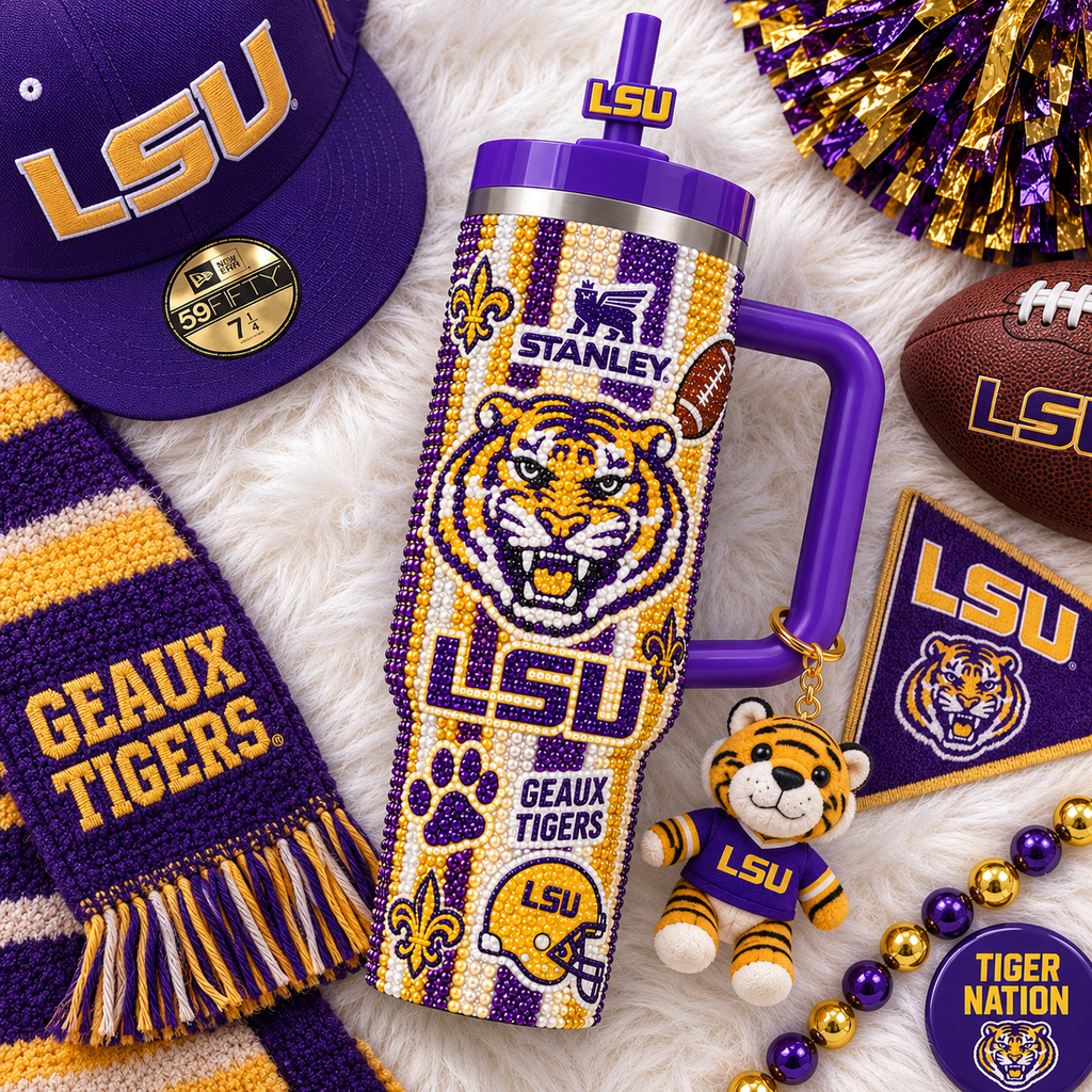 LSU 40oz Tumbler With Handle TTNL
