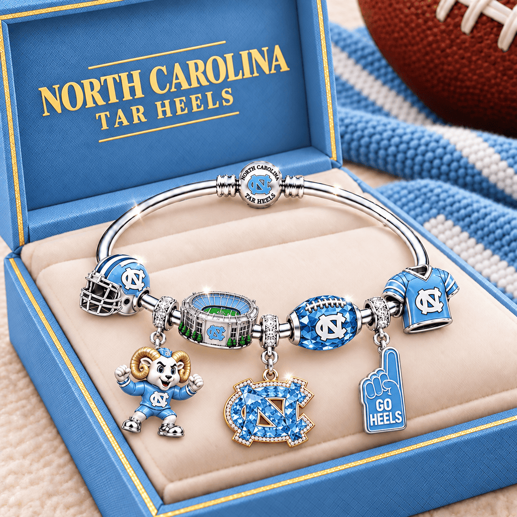 UNC Silver Charm Bracelet Set TMH