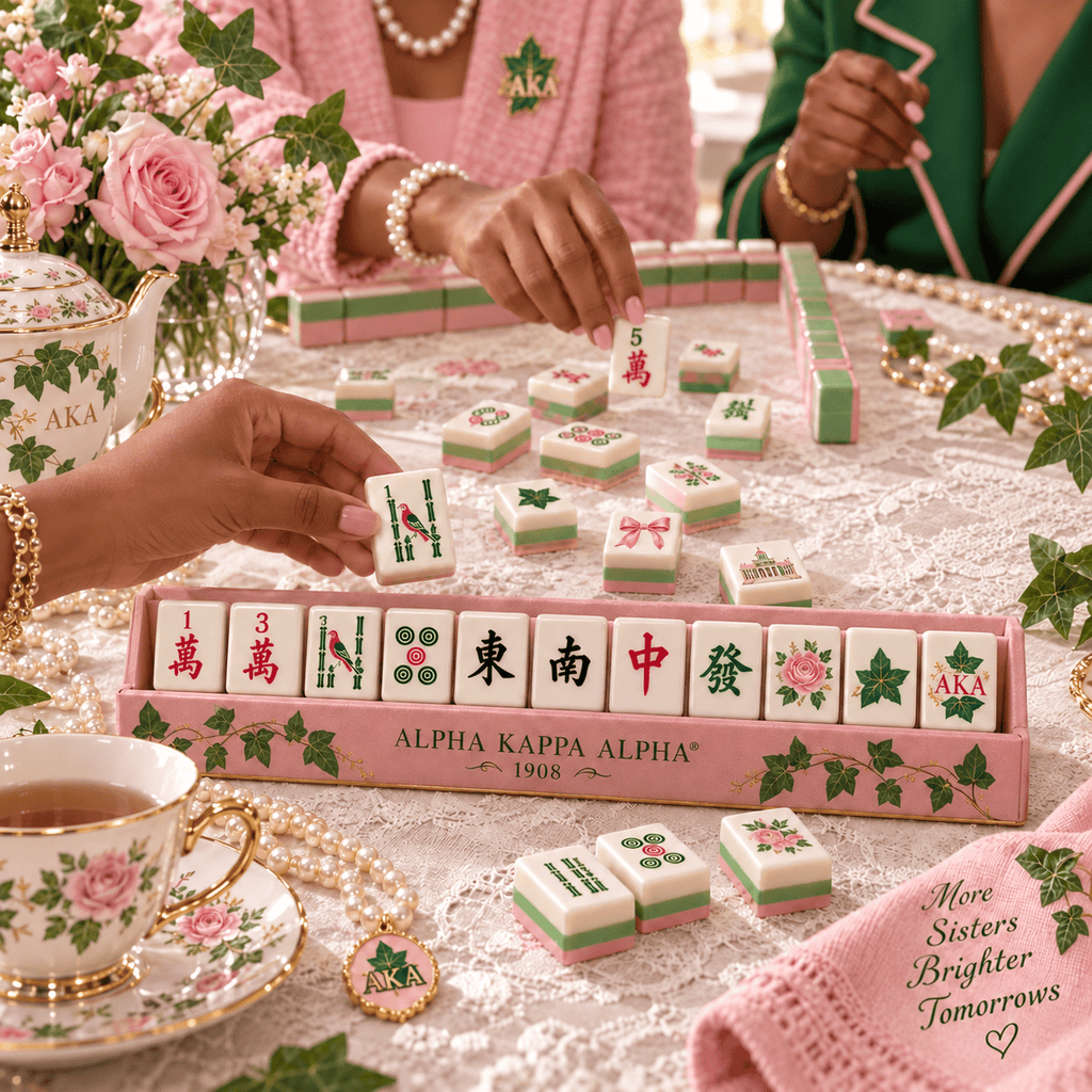 Premium AKA Mahjong Tiles Set TNSM